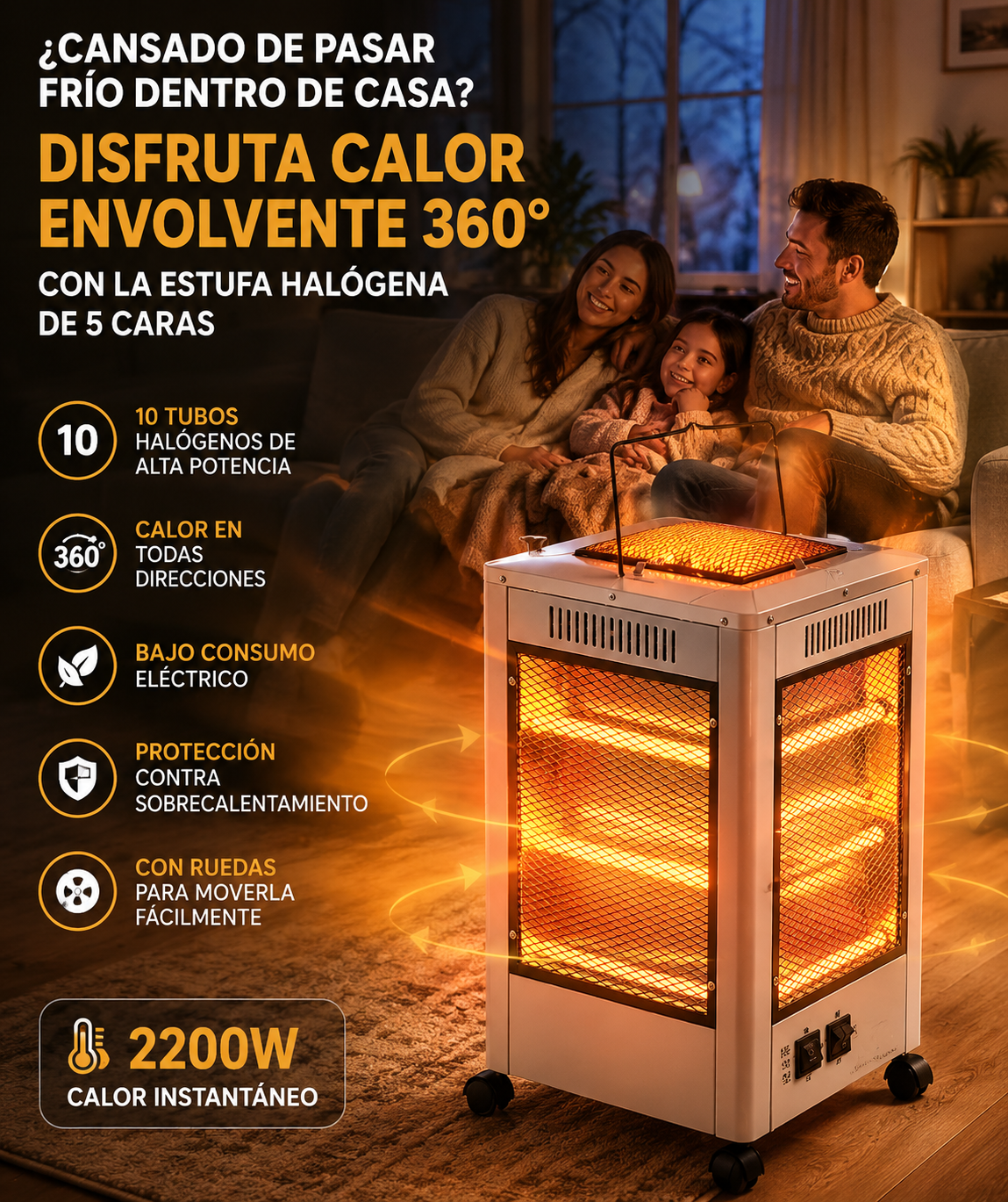 Calefactor Electrico Estufa 5 Lados