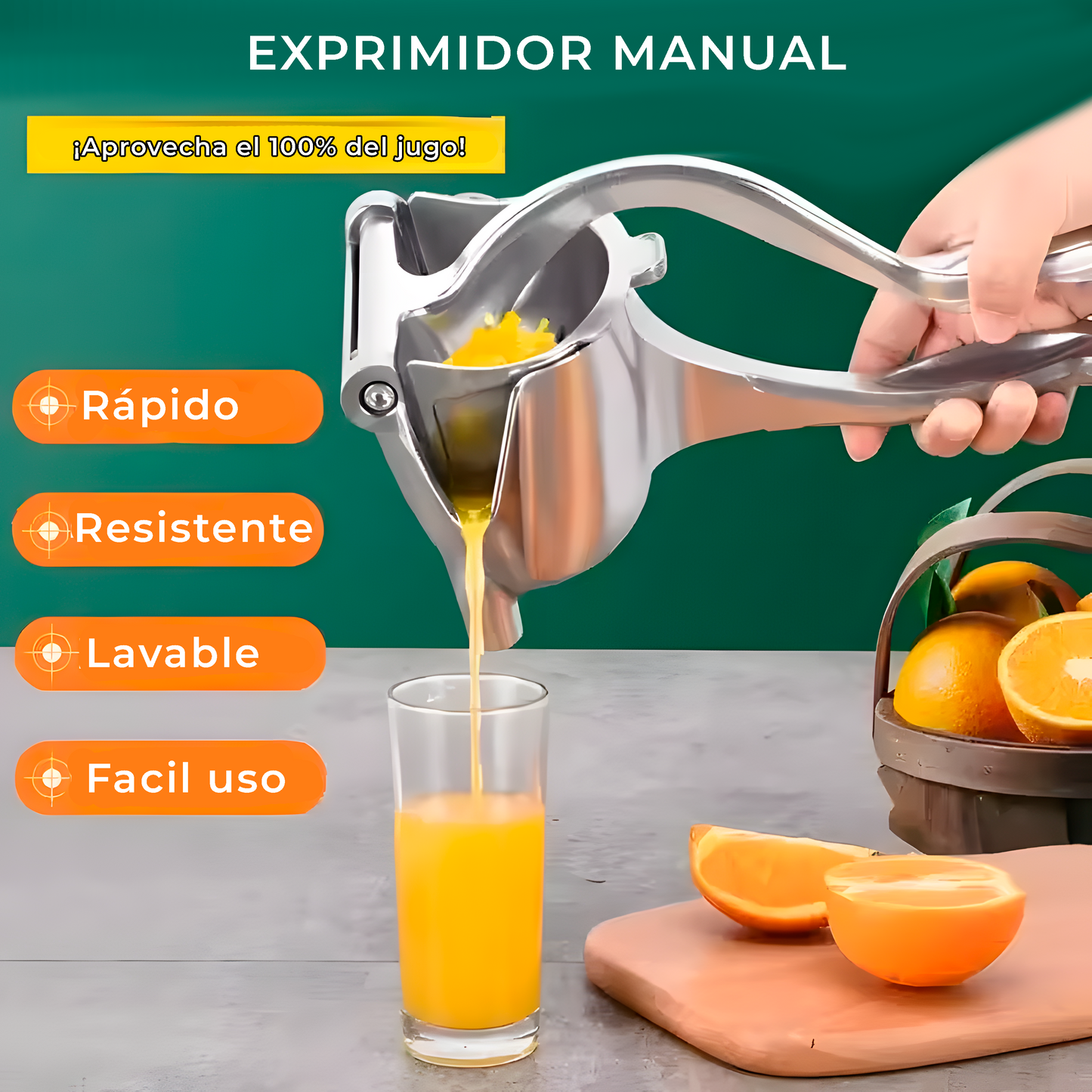 🍊 Exprimidor Metálico de Frutas - ¡OFERTA LIMITADA!