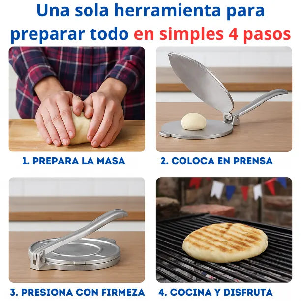 Prensa para tortillas y sopaipillas - 20 cm de diámetro