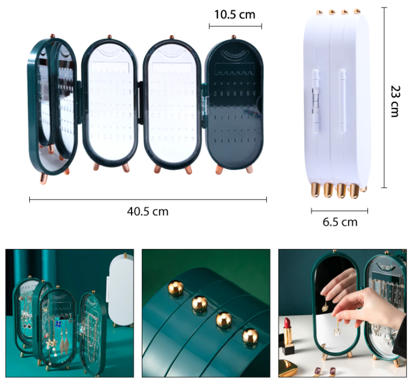 Joyero Organizador Plegable con Espejo - ¡TENDENCIA!