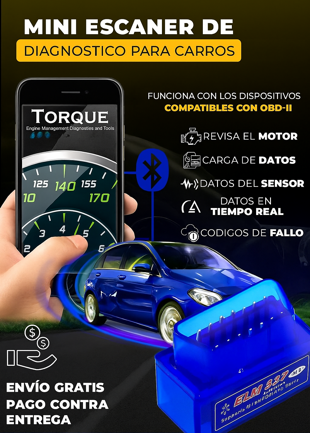 🚗ScanPro™ Escáner de diagnostico ELM325 vehículos