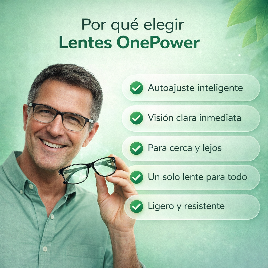 Lentes OnePower™  adaptables graduación automática