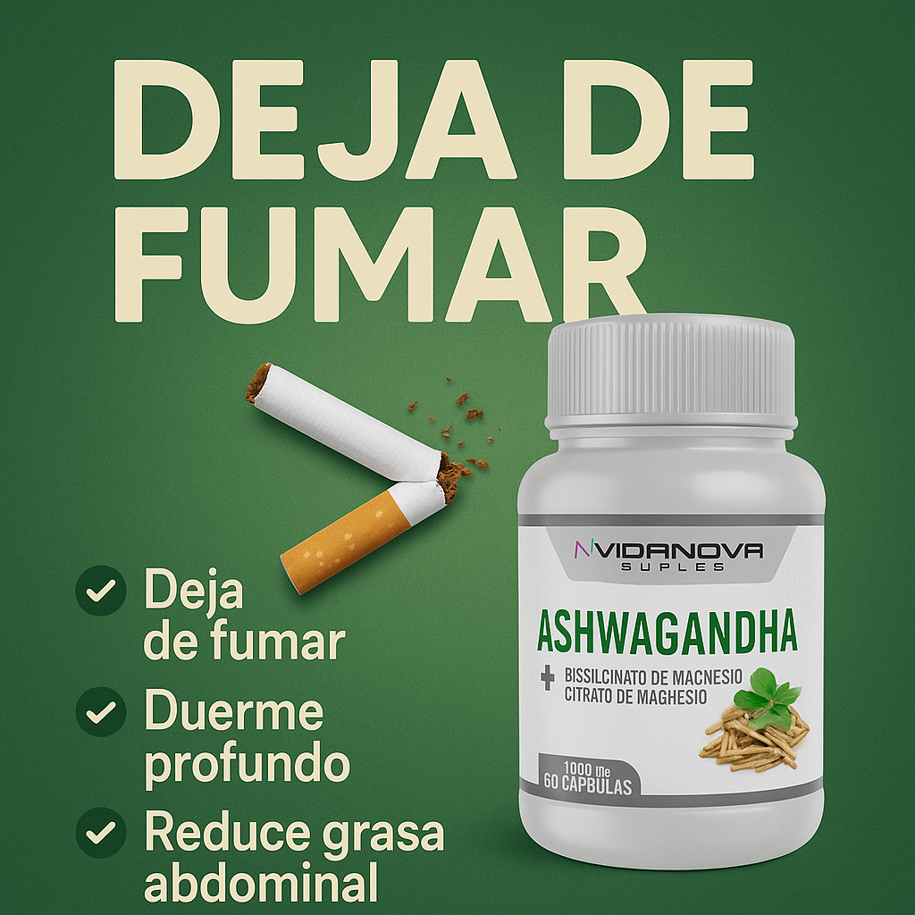 VidaNova™ Ashwagandha + Magnesio 1000mg 60 CAPS - Nueva Tendencia