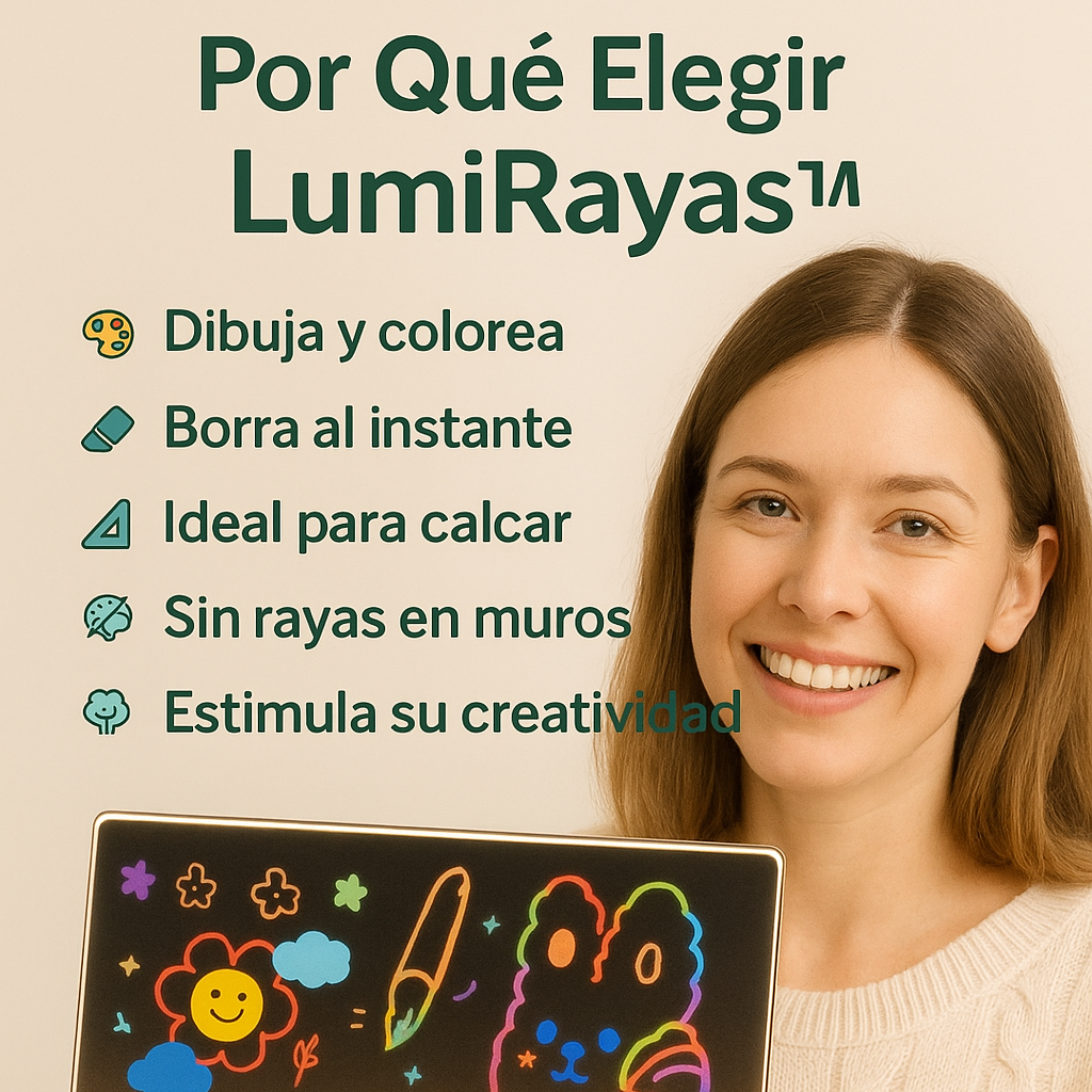 LumiRayas™ Pizarra LED para Dibujar y Colorear - 7 colores
