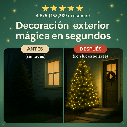 Luces Solares Navideñas 17 metros y 170 luces led