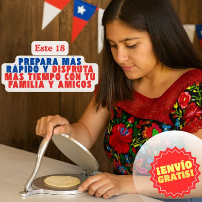 Prensa para tortillas y sopaipillas - 20 cm de diámetro